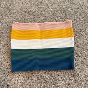 Striped Multicolor Knit Crop Top